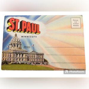 1937 St.Paul Minnesota Souvenir Postcard Folder Vintage